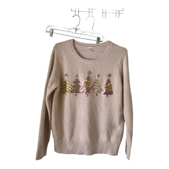 Holiday Time Women’s Pink Long Sleeve Sweater Size L(12-14) - Picture 8 of 9